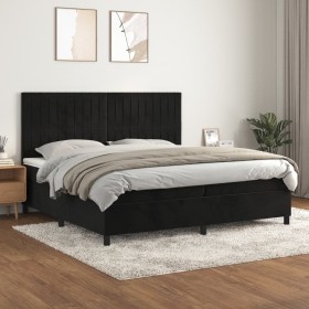 Box spring bed with black velvet mattress 200x200 cm by vidaXL, Beds and slatted bases - Ref: Foro24-3143165, Price: 660,85 €...