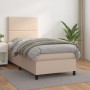 Cama box spring con colchón cuero sintético capuchino 100x200cm de vidaXL, Camas y somieres - Ref: Foro24-3142772, Precio: 40...