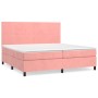 Box spring bed with pink velvet mattress 200x200 cm by vidaXL, Beds and slatted bases - Ref: Foro24-3142928, Price: 635,08 €,...