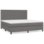 Cama box spring con colchón cuero sintético gris 200x200 cm de vidaXL, Camas y somieres - Ref: Foro24-3142747, Precio: 667,99...