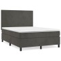 Cama box spring con colchón terciopelo gris oscuro 140x200 cm de vidaXL, Camas y somieres - Ref: Foro24-3142906, Precio: 500,...