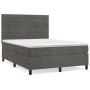 Box spring bed with dark gray velvet mattress 140x200 cm by vidaXL, Beds and slatted bases - Ref: Foro24-3143086, Price: 504,...