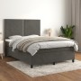 Box spring bed with dark gray velvet mattress 140x200 cm by vidaXL, Beds and slatted bases - Ref: Foro24-3142966, Price: 486,...