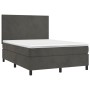 Cama box spring con colchón terciopelo gris oscuro 140x190 cm de vidaXL, Camas y somieres - Ref: Foro24-3142900, Precio: 507,...