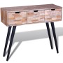 Mesa consola con 3 cajones de madera de teca reciclada de vidaXL, Mesas auxiliares - Ref: Foro24-241709, Precio: 125,82 €, De...