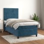 Box spring bed with dark blue velvet mattress 90x200 cm by vidaXL, Beds and slatted bases - Ref: Foro24-3142885, Price: 331,9...