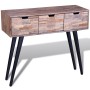 Mesa consola con 3 cajones de madera de teca reciclada de vidaXL, Mesas auxiliares - Ref: Foro24-241709, Precio: 125,82 €, De...