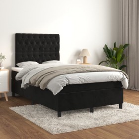 Box spring bed with black velvet mattress 120x200 cm by vidaXL, Beds and slatted bases - Ref: Foro24-3143195, Price: 419,99 €...