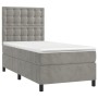 Cama box spring con colchón terciopelo gris claro 90x190 cm de vidaXL, Camas y somieres - Ref: Foro24-3143241, Precio: 342,81...