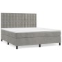 Box spring bed with light gray velvet mattress 160x200 cm by vidaXL, Beds and slatted bases - Ref: Foro24-3143271, Price: 574...