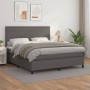 Cama box spring con colchón cuero sintético gris 180x200 cm de vidaXL, Camas y somieres - Ref: Foro24-3142741, Precio: 652,48...