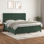 Box spring bed with dark green velvet mattress 200x200 cm by vidaXL, Beds and slatted bases - Ref: Foro24-3143226, Price: 730...