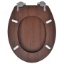 Asiento inodoro WC tapa de cierre suave MDF marrón de vidaXL, Asientos de inodoros y bidés - Ref: Foro24-140800, Precio: 41,9...