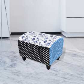 Blue and white patchwork footrest by vidaXL, Ottomans - Ref: Foro24-240880, Price: 64,71 €, Discount: %