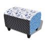 Reposapiés patchwork azul y blanco de vidaXL, Otomanas - Ref: Foro24-240880, Precio: 64,60 €, Descuento: %