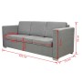 3 seater light gray fabric sofa by vidaXL, Sofas - Ref: Foro24-243581, Price: 435,99 €, Discount: %