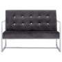 2-seater sofa with chrome armrests and dark gray velvet by vidaXL, Sofas - Ref: Foro24-282165, Price: 197,56 €, Discount: %