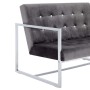 2-Sitzer-Sofa mit verchromten Armlehnen und dunkelgrauem Samt von vidaXL, Sofas - Ref: Foro24-282165, Preis: 197,56 €, Rabatt: %