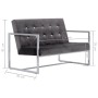 2-Sitzer-Sofa mit verchromten Armlehnen und dunkelgrauem Samt von vidaXL, Sofas - Ref: Foro24-282165, Preis: 197,56 €, Rabatt: %