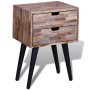 Mesita de noche con 2 cajones madera de teca reciclada de vidaXL, Mesitas de noche - Ref: Foro24-241711, Precio: 115,98 €, De...