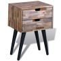 Mesita de noche con 2 cajones madera de teca reciclada de vidaXL, Mesitas de noche - Ref: Foro24-241711, Precio: 115,98 €, De...