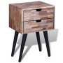 Mesita de noche con 2 cajones madera de teca reciclada de vidaXL, Mesitas de noche - Ref: Foro24-241711, Precio: 115,98 €, De...