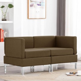 2 pcs sectional corner sofas with brown fabric cushions by vidaXL, Sofas - Ref: Foro24-287043, Price: 283,10 €, Discount: %