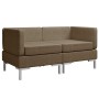 2 pcs sectional corner sofas with brown fabric cushions by vidaXL, Sofas - Ref: Foro24-287043, Price: 282,64 €, Discount: %