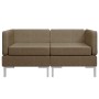 2 pcs sectional corner sofas with brown fabric cushions by vidaXL, Sofas - Ref: Foro24-287043, Price: 282,64 €, Discount: %