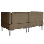 2 pcs sectional corner sofas with brown fabric cushions by vidaXL, Sofas - Ref: Foro24-287043, Price: 282,64 €, Discount: %