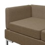 2 pcs sectional corner sofas with brown fabric cushions by vidaXL, Sofas - Ref: Foro24-287043, Price: 282,64 €, Discount: %