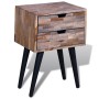 Mesita de noche con 2 cajones madera de teca reciclada de vidaXL, Mesitas de noche - Ref: Foro24-241711, Precio: 115,98 €, De...