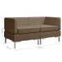 2 pcs sectional corner sofas with brown fabric cushions by vidaXL, Sofas - Ref: Foro24-287043, Price: 282,64 €, Discount: %