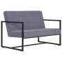 Two-seater sofa with steel armrests and light gray fabric by vidaXL, Sofas - Ref: Foro24-282161, Price: 245,99 €, Discount: %