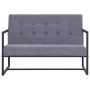 Zweisitzer-Sofa mit Stahlarmlehnen und hellgrauem Stoff von vidaXL, Sofas - Ref: Foro24-282161, Preis: 245,27 €, Rabatt: %