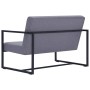 Two-seater sofa with steel armrests and light gray fabric by vidaXL, Sofas - Ref: Foro24-282161, Price: 245,99 €, Discount: %