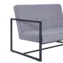 Two-seater sofa with steel armrests and light gray fabric by vidaXL, Sofas - Ref: Foro24-282161, Price: 245,99 €, Discount: %