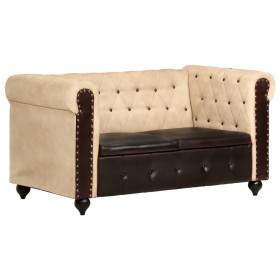 Brown genuine leather 2-seater Chesterfield sofa by vidaXL, Sofas - Ref: Foro24-283757, Price: 462,37 €, Discount: %