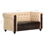 Brown genuine leather 2-seater Chesterfield sofa by vidaXL, Sofas - Ref: Foro24-283757, Price: 462,99 €, Discount: %