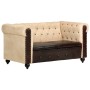 Brown genuine leather 2-seater Chesterfield sofa by vidaXL, Sofas - Ref: Foro24-283757, Price: 462,99 €, Discount: %