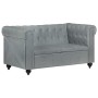 Sofá Chesterfield de 2 plazas cuero auténtico gris de vidaXL, Sofás - Ref: Foro24-283759, Precio: 499,99 €, Descuento: %