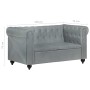 Graues 2-Sitzer-Chesterfield-Sofa aus echtem Leder von vidaXL, Sofas - Ref: Foro24-283759, Preis: 499,92 €, Rabatt: %