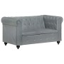 Sofá Chesterfield de 2 plazas cuero auténtico gris de vidaXL, Sofás - Ref: Foro24-283759, Precio: 499,99 €, Descuento: %