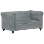 Sofá Chesterfield de 2 plazas cuero auténtico gris de vidaXL, Sofás - Ref: Foro24-283759, Precio: 499,99 €, Descuento: %