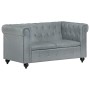 Graues 2-Sitzer-Chesterfield-Sofa aus echtem Leder von vidaXL, Sofas - Ref: Foro24-283759, Preis: 499,92 €, Rabatt: %