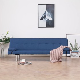 Sofa bed with two blue polyester cushions by vidaXL, Sofas - Ref: Foro24-282187, Price: 189,82 €, Discount: %