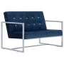 Zweisitzer-Sofa mit verchromten Armlehnen und blauem Samt von vidaXL, Sofas - Ref: Foro24-282166, Preis: 180,65 €, Rabatt: %