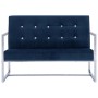 Two seater sofa with chrome armrests and blue velvet by vidaXL, Sofas - Ref: Foro24-282166, Price: 180,65 €, Discount: %