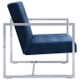 Two seater sofa with chrome armrests and blue velvet by vidaXL, Sofas - Ref: Foro24-282166, Price: 180,65 €, Discount: %