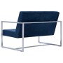 Two seater sofa with chrome armrests and blue velvet by vidaXL, Sofas - Ref: Foro24-282166, Price: 180,65 €, Discount: %